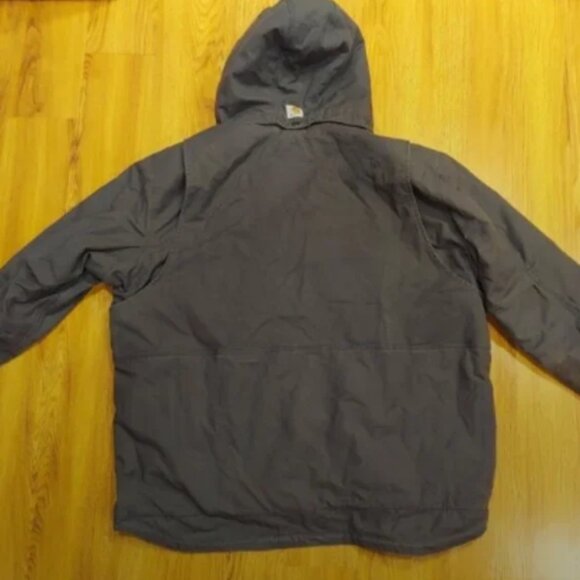 Carhartt men's coat with Hood. Gray. Size 2XL Tall. Loose Fit. Detachable hood - Picture 8 of 11